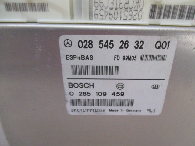 ESP-STEUERGERAT OEM N. 265109459 GEBRAUCHTTEIL MERCEDES CLASSE A W168 5P V168 3P 168.031 168.131 (1997 - 2000) DIESEL HUBRAUM 17 JAHR. 2000
