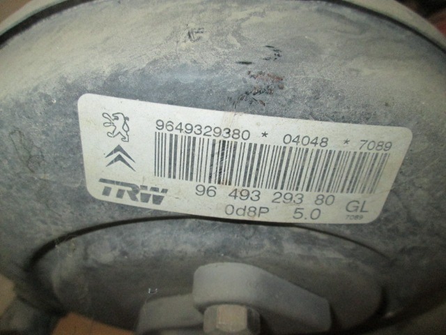 BREMSKRAFTVERSTARKER UNTERDRUCK OEM N. 9649329380 GEBRAUCHTTEIL CITROEN C3 / PLURIEL (2002 - 09/2005) BENZINA HUBRAUM 11 JAHR. 2003