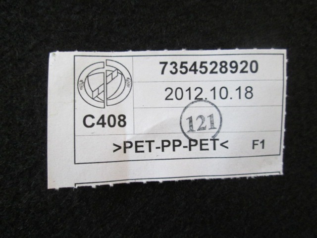 VERKLEIDUNG GEPACKRAUM OEM N. 4354528920 GEBRAUCHTTEIL FIAT 500 CINQUECENTO (2007 - 2015) BENZINA HUBRAUM 9 JAHR. 2013