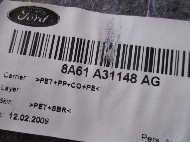 VERKLEIDUNG GEPACKRAUM OEM N. 8A61-A31148 GEBRAUCHTTEIL FORD FIESTA (09/2008 - 11/2012) DIESEL HUBRAUM 16 JAHR. 2009