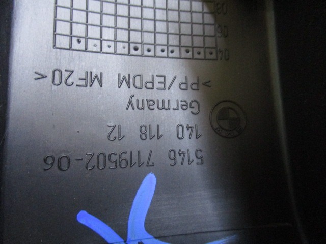 VERKLEIDUNG GEPACKRAUM OEM N. 51467119502 GEBRAUCHTTEIL BMW SERIE 1 BER/COUPE/CABRIO E81/E82/E87/E88 (2003 - 2007) DIESEL HUBRAUM 20 JAHR. 2005