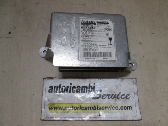 AIRBAG-STEUERGERAT / SENSOR OEM N. 8200340431 GEBRAUCHTTEIL RENAULT SCENIC/GRAND SCENIC (2003 - 2009) DIESEL HUBRAUM 19 JAHR. 2003