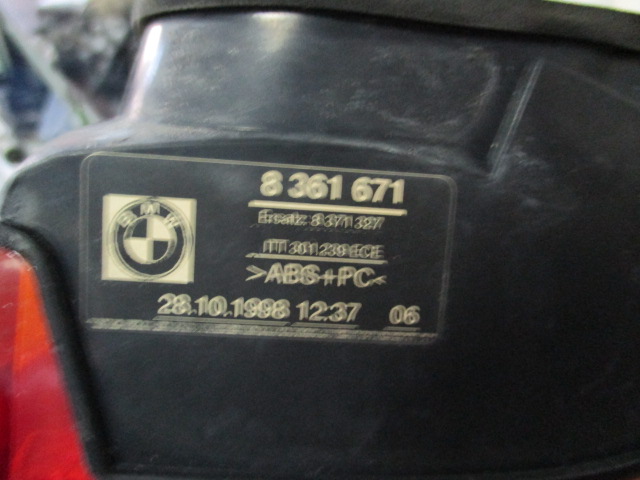 HECKLEUCHTE LINKS OEM N. 8361671 GEBRAUCHTTEIL BMW SERIE 5 E39 BER/SW (1995 - 08/2000) BENZINA HUBRAUM 20 JAHR. 1998