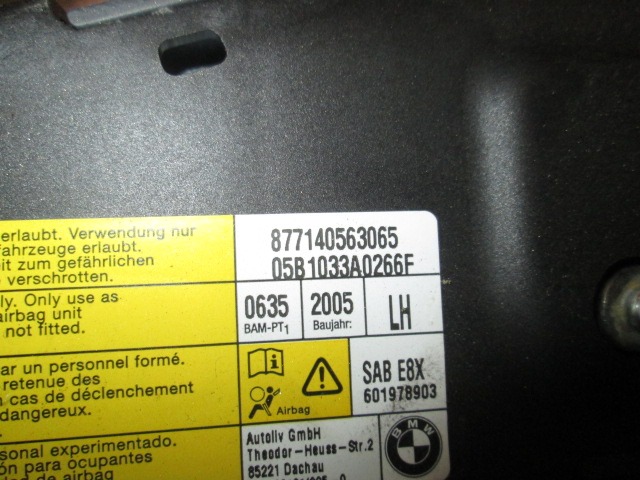 SEITENAIRBAG SITZ VORNE OEM N. 8,67141E+11 GEBRAUCHTTEIL BMW SERIE 1 BER/COUPE/CABRIO E81/E82/E87/E88 (2003 - 2007) DIESEL HUBRAUM 20 JAHR. 2005