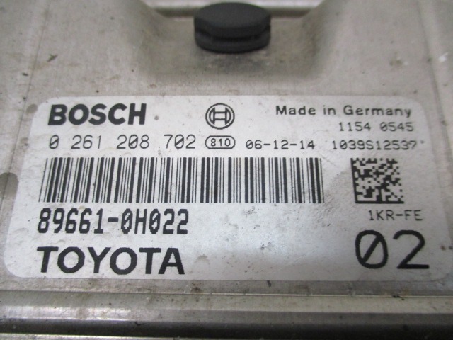 GRUNDSTEUERGERAT DDE OEM N. 89661-0H022 GEBRAUCHTTEIL TOYOTA AYGO (2005 - 2009) BENZINA HUBRAUM 10 JAHR. 2007