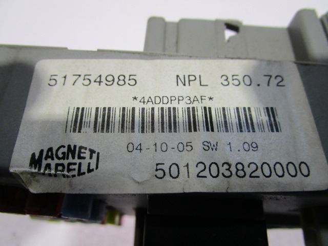 KIT ACCENSIONE AVVIAMENTO OEM N. 17840 KIT ACCENSIONE AVVIAMENTO GEBRAUCHTTEIL FIAT IDEA (2003 - 2008) BENZINA HUBRAUM 14 JAHR. 2005