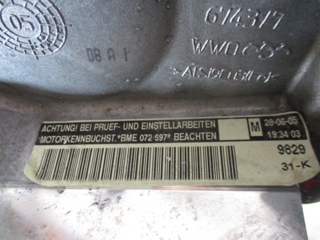 MOTOR OEM N. BME GEBRAUCHTTEIL SKODA FABIA BER/SW (2000 - 03/2007) BENZINA HUBRAUM 12 JAHR. 2006