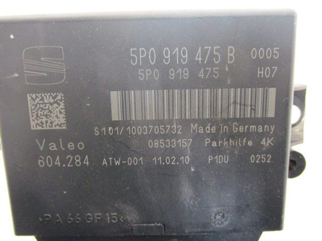 STEUERGERAT PDC OEM N. 5P0919475B GEBRAUCHTTEIL SEAT LEON 1P1 (2005 - 2012) BENZINA/GPL HUBRAUM 16 JAHR. 2010