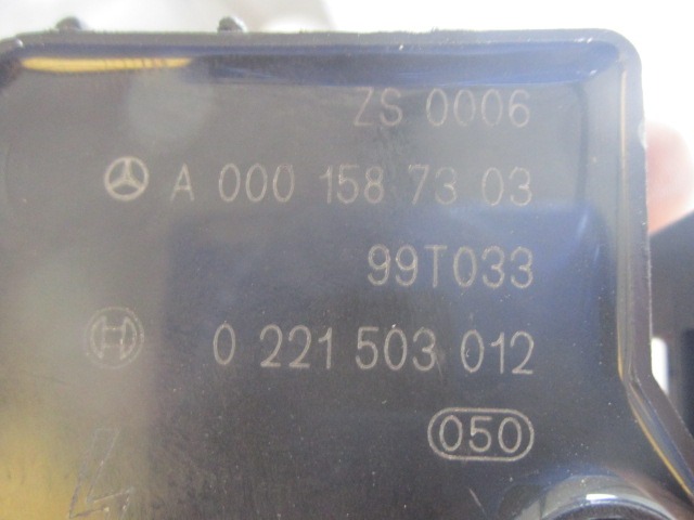 ZUNDSPULE OEM N. A0001587303 GEBRAUCHTTEIL MERCEDES CLASSE S W220 (1998 - 2006)BENZINA HUBRAUM 50 JAHR. 1999