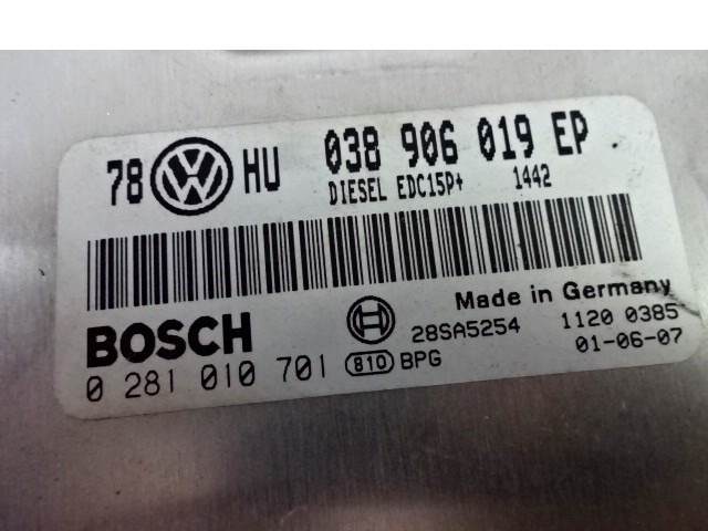 KIT ACCENSIONE AVVIAMENTO OEM N. 15786 KIT ACCENSIONE AVVIAMENTO GEBRAUCHTTEIL VOLKSWAGEN PASSAT B5 3BG BER/SW (11/2000 - 2005) DIESEL HUBRAUM 19 JAHR. 2001