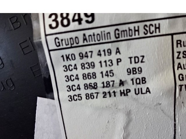 TURVERKLEIDUNG  OEM N. 18523 PANNELLO INTERNO PORTA POSTERIORE GEBRAUCHTTEIL VOLKSWAGEN PASSAT B6 3C BER/SW (2005 - 09/2010)  DIESEL HUBRAUM 20 JAHR. 2007