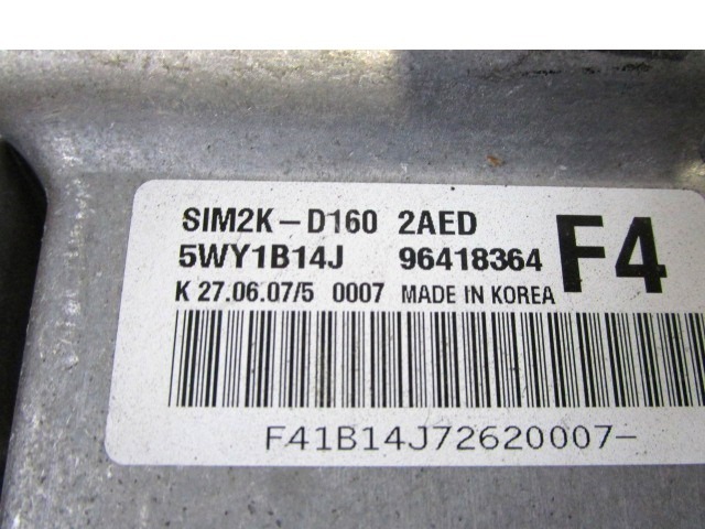 KIT ACCENSIONE AVVIAMENTO OEM N. 19603 KIT ACCENSIONE AVVIAMENTO GEBRAUCHTTEIL CHEVROLET EPICA KL1 (2006 - 2011)BENZINA HUBRAUM 20 JAHR. 2008