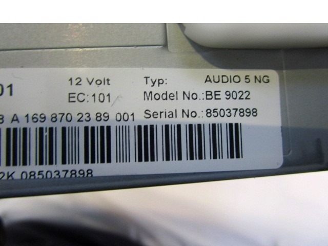 RADIO CD?/ VERSTARKER / HALTER HIFI SYSTEM OEM N. A1698702389 GEBRAUCHTTEIL MERCEDES CLASSE A W169 5P C169 3P RESTYLING (05/2008 - 2012) BENZINA HUBRAUM 15 JAHR. 2009
