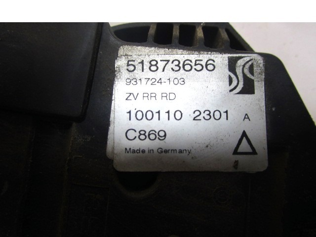 ZENTRALVERRIEGELUNG HINTEN RECHTS OEM N. 51873656 GEBRAUCHTTEIL FIAT PUNTO EVO 199 (2009 - 2012)  DIESEL HUBRAUM 13 JAHR. 2010