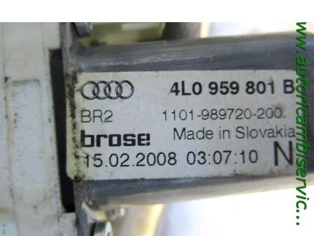 FENSTERMOTOR HINTEN OEM N. 4L0959801B GEBRAUCHTTEIL AUDI Q7 4L (2005 - 2015) DIESEL HUBRAUM 30 JAHR. 2008