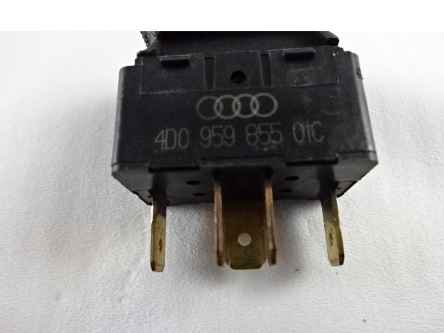 SCHALTER FENSTERHEBER OEM N. 4D0959855 GEBRAUCHTTEIL AUDI A4 B5 BER/SW (1994 - 12/2000) BENZINA/GPL HUBRAUM 18 JAHR. 1999