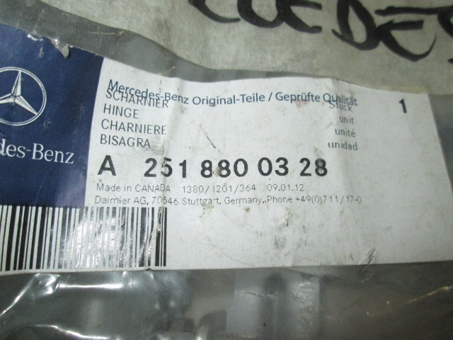 SCHARNIER FRONTKLAPPE OEM N. A2518800328 GEBRAUCHTTEIL MERCEDES CLASSE ML W164 (2005-2008)DIESEL HUBRAUM 32 JAHR.