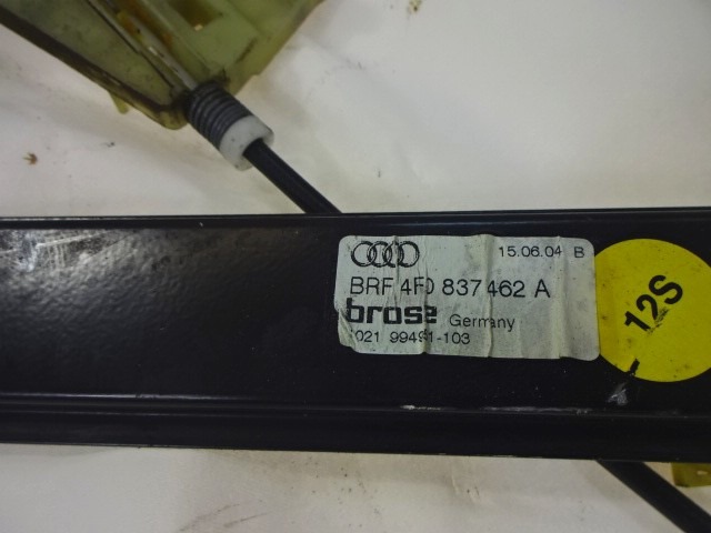 WINDSCHUTZMECHANISMUS DER VORDERTUR OEM N. 4F0837462A GEBRAUCHTTEIL AUDI A6 C6 4F2 4FH 4F5 BER/SW/ALLROAD (07/2004 - 10/2008) DIESEL HUBRAUM 30 JAHR. 2004