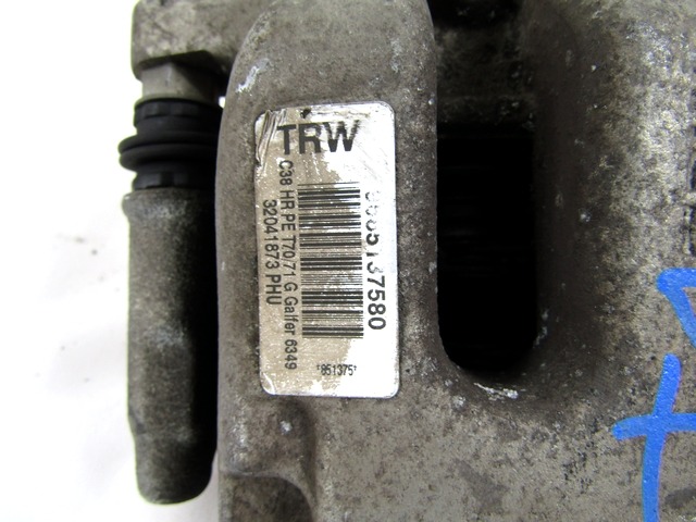 BREMSSATTEL BREMSZANGE HINTEN RECHTS  OEM N. 9685137580 GEBRAUCHTTEIL PEUGEOT 308 MK1 T7 4A 4C BER/SW/CC (2007 - 2013) DIESEL HUBRAUM 16 JAHR. 2008