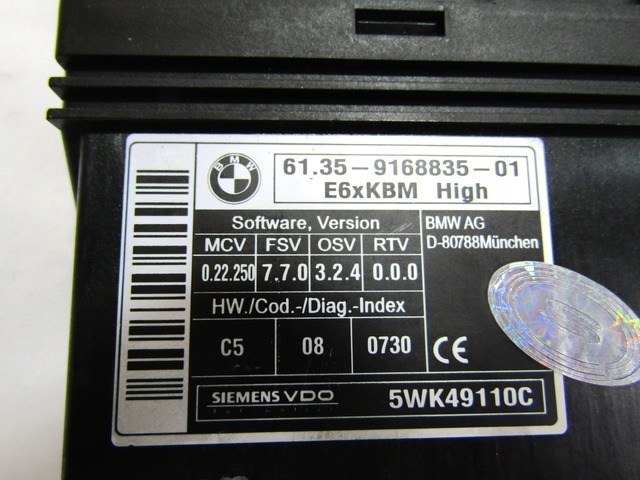 BODY COMPUTER / REM  OEM N. 61359168835 GEBRAUCHTTEIL BMW SERIE 5 E60 E61 (2003 - 2010) DIESEL HUBRAUM 30 JAHR. 2008