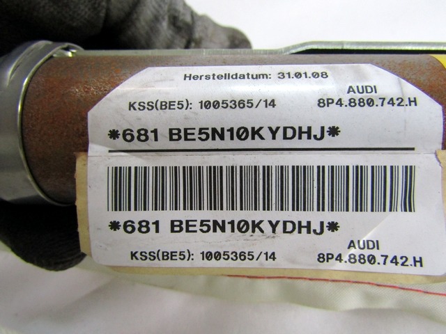 KOPFAIRBAG RECHTS OEM N. 8P4880742H GEBRAUCHTTEIL AUDI A3 8P 8PA 8P1 (2003 - 2008)DIESEL HUBRAUM 20 JAHR. 2008