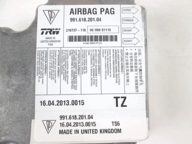 AIRBAG-STEUERGERAT / SENSOR OEM N. 99161820104 GEBRAUCHTTEIL PORSCHE 991 (DAL 2012)BENZINA HUBRAUM 38 JAHR. 2012