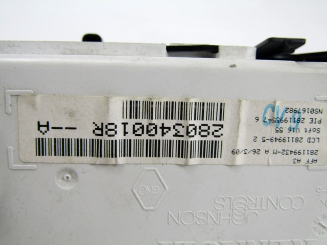 BORDCOMPUTER OEM N. 280340018R GEBRAUCHTTEIL RENAULT CLIO (05/2009 - 2013) DIESEL HUBRAUM 15 JAHR. 2009
