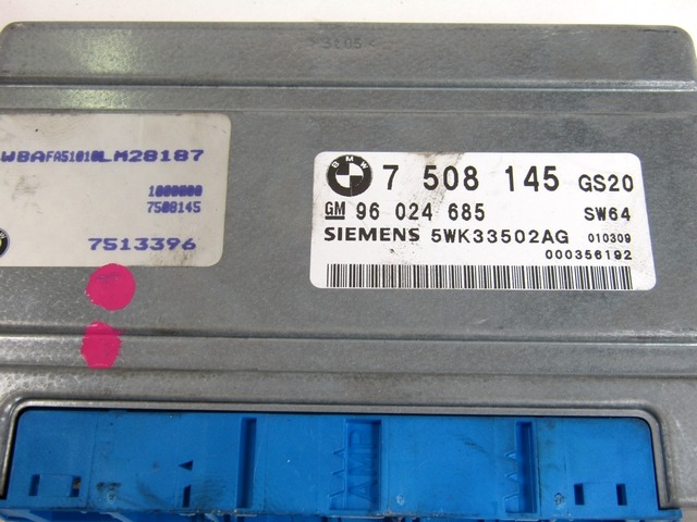 AUTOMATIKGETRIEBE-STEUEREINHEIT OEM N. 750814 GEBRAUCHTTEIL BMW SERIE X5 E53 (1999 - 2003)BENZINA HUBRAUM 30 JAHR. 2001