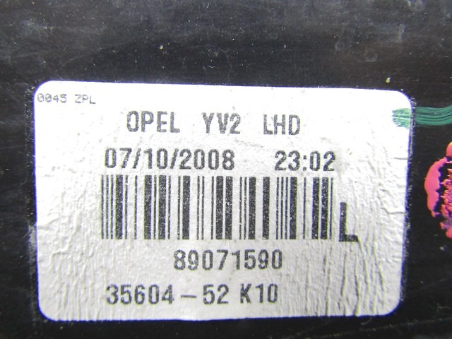 HECKLEUCHTE LINKS OEM N. 35604-52K10 GEBRAUCHTTEIL OPEL AGILA B (2008 - 2015)BENZINA HUBRAUM 12 JAHR. 2009