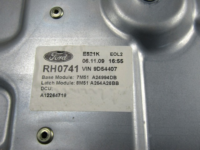 FENSTERMECHANISMUS HINTEN OEM N. 7M51-A24994-DB GEBRAUCHTTEIL FORD FOCUS BER/SW (2008 - 2011) DIESEL HUBRAUM 16 JAHR. 2010