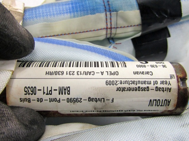 KOPFAIRBAG RECHTS OEM N. 13231630 GEBRAUCHTTEIL OPEL ASTRA H RESTYLING L48 L08 L35 L67 5P/3P/SW (2007 - 2009) BENZINA HUBRAUM 16 JAHR. 2009