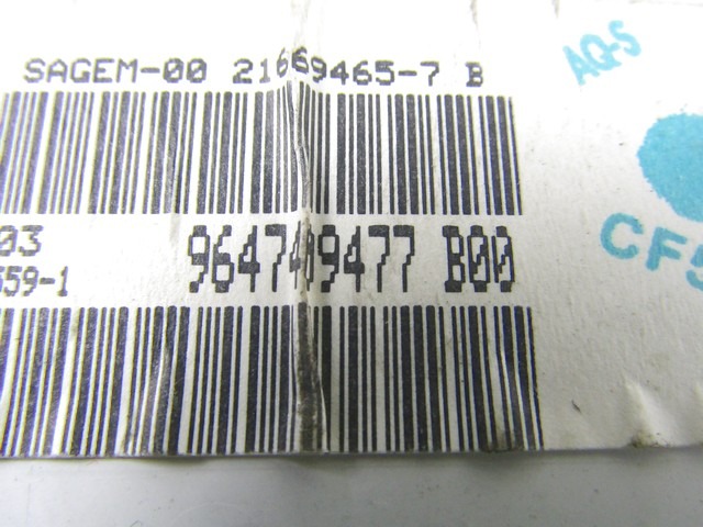 BORDCOMPUTER OEM N. 9647409477 GEBRAUCHTTEIL CITROEN C3 / PLURIEL (2002 - 09/2005) BENZINA HUBRAUM 14 JAHR. 2003