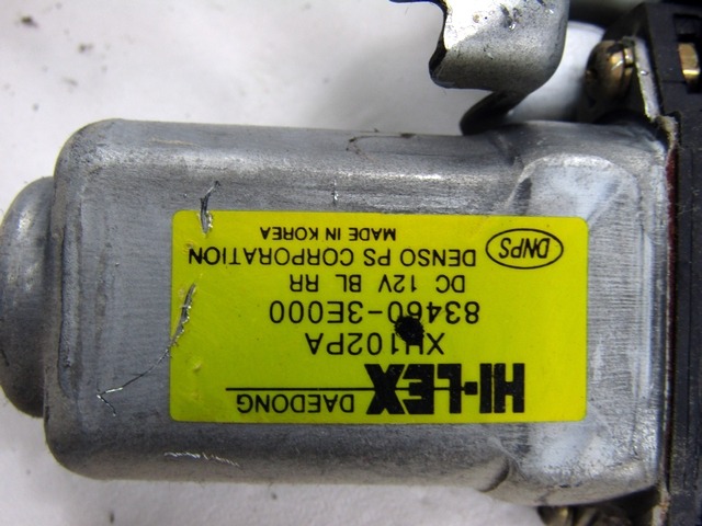 TURFENSTERMECHANISMUS HINTEN OEM N. 83460-3E000 GEBRAUCHTTEIL KIA SORENTO (2002 - 2009) DIESEL HUBRAUM 25 JAHR. 2006