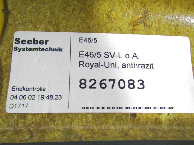 SEITENVERKLEIDUNG HINTEN OEM N. 8267083 GEBRAUCHTTEIL BMW SERIE 3 E46/5 COMPACT (2000 - 2005)BENZINA HUBRAUM 20 JAHR. 2002