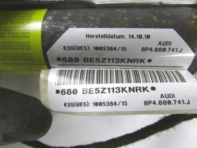 KOPFAIRBAG LINKS OEM N. 8P4880741J GEBRAUCHTTEIL AUDI A3 8P 8PA 8P1 RESTYLING (2008 - 2012)DIESEL HUBRAUM 20 JAHR. 2010