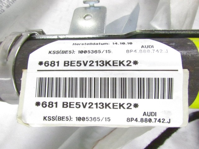 KOPFAIRBAG RECHTS OEM N. 8P4880742J GEBRAUCHTTEIL AUDI A3 8P 8PA 8P1 RESTYLING (2008 - 2012)DIESEL HUBRAUM 20 JAHR. 2010