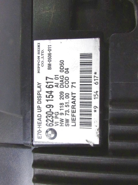 BORDCOMPUTER OEM N. 62309154617 GEBRAUCHTTEIL BMW SERIE X5 E70 (2006 - 2010) DIESEL HUBRAUM 30 JAHR. 2010