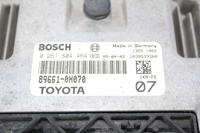 GRUNDSTEUERGERAT DDE OEM N. 89661-0H070 GEBRAUCHTTEIL TOYOTA AYGO (2009 - 02/2012) BENZINA HUBRAUM 10 JAHR. 2009