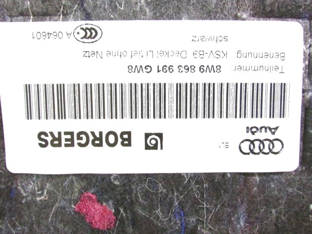 VERKLEIDUNG GEPACKRAUM OEM N. 8W9863991 GEBRAUCHTTEIL AUDI A4 B9 BER/SW (DAL 2015)DIESEL HUBRAUM 20 JAHR. 2016