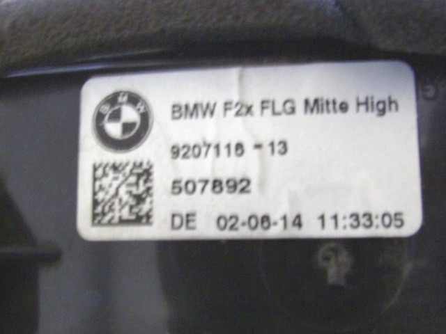 ZENTRALE BELUFTUNGSDUSEN OEM N. 9207116 GEBRAUCHTTEIL BMW SERIE 1 BER/COUPE F20/F21 (2011 - 2015) DIESEL HUBRAUM 20 JAHR. 2014
