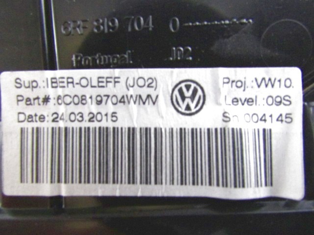 LUFTAUSTRITT OEM N. 6C0819704WMV GEBRAUCHTTEIL VOLKSWAGEN POLO (DAL 02/2014) DIESEL HUBRAUM 14 JAHR. 2015