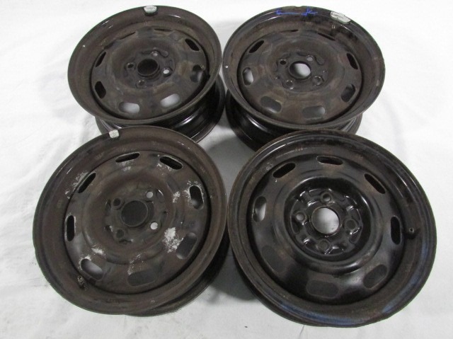 FELGENSATZ 14'' OEM N. 14887 SET 4 CERCHI IN FERRO GEBRAUCHTTEIL KIA RIO MK1 RESTYLING DC (2000 - 2005)BENZINA HUBRAUM 13 JAHR. 2003