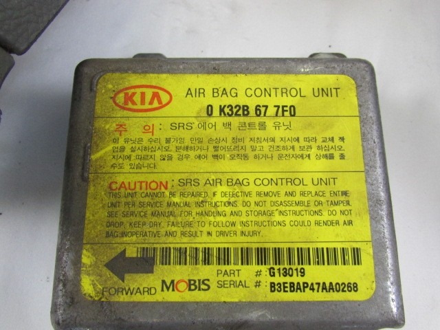 KIT KOMPLETTE AIRBAG OEM N. 14887 KIT AIRBAG COMPLETO GEBRAUCHTTEIL KIA RIO MK1 RESTYLING DC (2000 - 2005)BENZINA HUBRAUM 13 JAHR. 2003