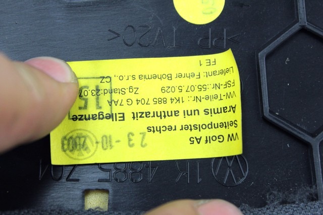 LETTISCHE SEITENSITZE RUCKSITZSTOFF OEM N. 17654 FIANCHETTI LATERALI SEDILI POSTERIORI TESSUT GEBRAUCHTTEIL VOLKSWAGEN GOLF MK5 BER/SW (02/2004-11/2008) BENZINA HUBRAUM 16 JAHR. 2004