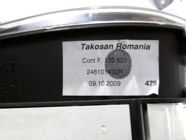 KOMBIINSTRUMENT TACHO / INSTRUMENTENKOMBINATION OEM N. 248101432R GEBRAUCHTTEIL DACIA SANDERO MK1 (2008 - 2012) BENZINA HUBRAUM 12 JAHR. 2009