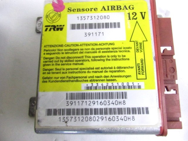 KIT KOMPLETTE AIRBAG OEM N. 19581 KIT AIRBAG COMPLETO GEBRAUCHTTEIL CITROEN JUMPER (2006 - 2014) DIESEL HUBRAUM 22 JAHR. 2007