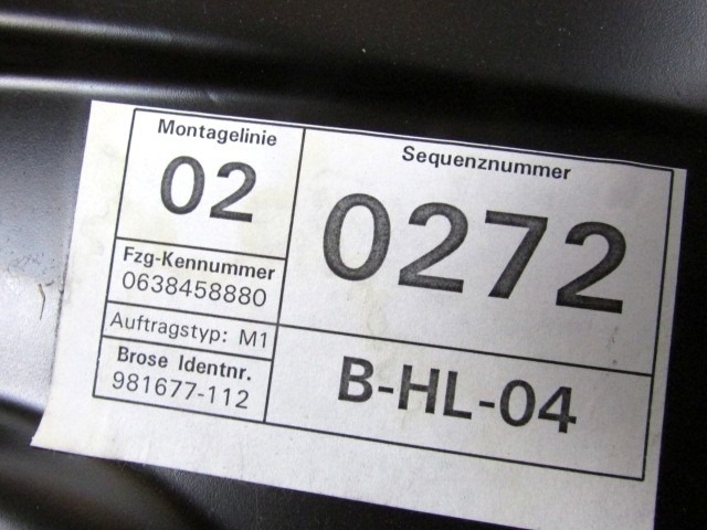 TURFENSTERMECHANISMUS HINTEN OEM N. 18729 SISTEMA ALZACRISTALLO PORTA POSTERIORE ELETT GEBRAUCHTTEIL VOLKSWAGEN PASSAT B6 3C BER/SW (2005 - 09/2010)  DIESEL HUBRAUM 20 JAHR. 2006