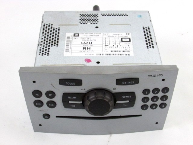 RADIO CD?/ VERSTARKER / HALTER HIFI SYSTEM OEM N. 13357127 GEBRAUCHTTEIL OPEL CORSA D (02/2011 - 2014) BENZINA HUBRAUM 12 JAHR. 2012