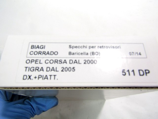 SPIEGELGLAS OEM N. 1426526 GEBRAUCHTTEIL OPEL CORSA C (10/2000 - 2004) BENZINA HUBRAUM 10 JAHR. 2001
