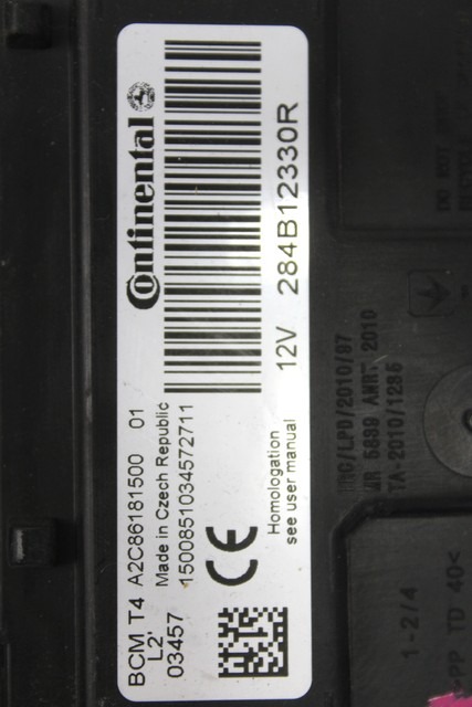 KIT ACCENSIONE AVVIAMENTO OEM N. 6666 KIT ACCENSIONE AVVIAMENTO GEBRAUCHTTEIL DACIA SANDERO MK2 (2012 - 2016) DIESEL HUBRAUM 15 JAHR. 2013